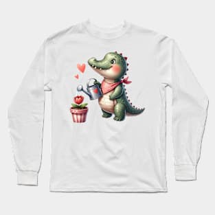 Valentine Love Crocodile Long Sleeve T-Shirt